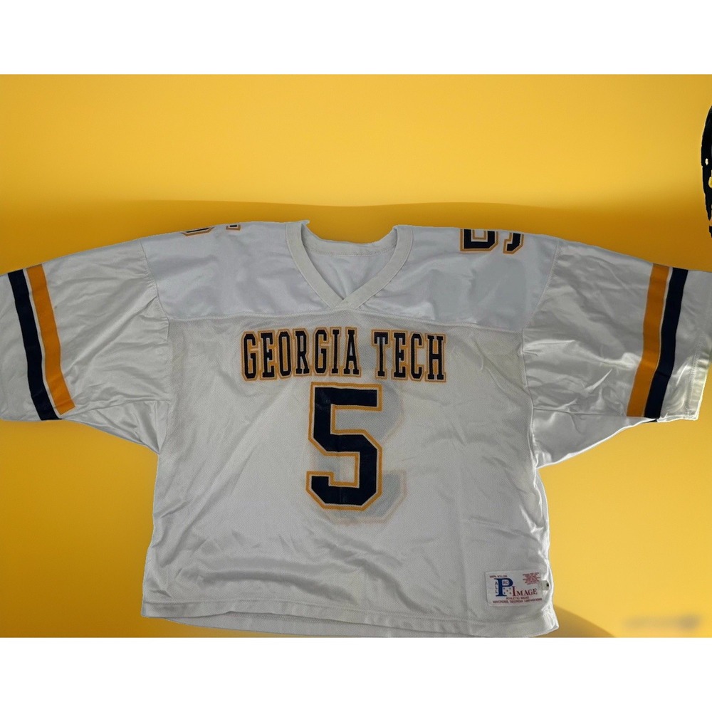 Vintage Crop 90s Georgia Tech Yellow Jackets #5 Pro Image Football Jersey XL USA